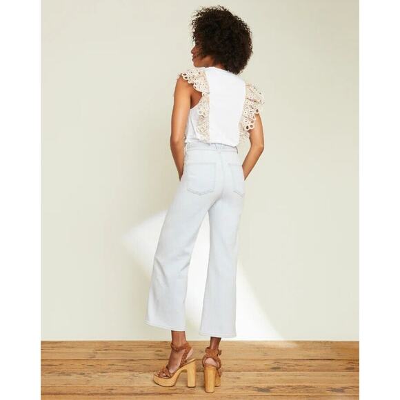 NWT Veronica Beard Grant Braided High Waist Wide Leg Jeans Size 32 Aspen #4D454 - Picture 4 of 13